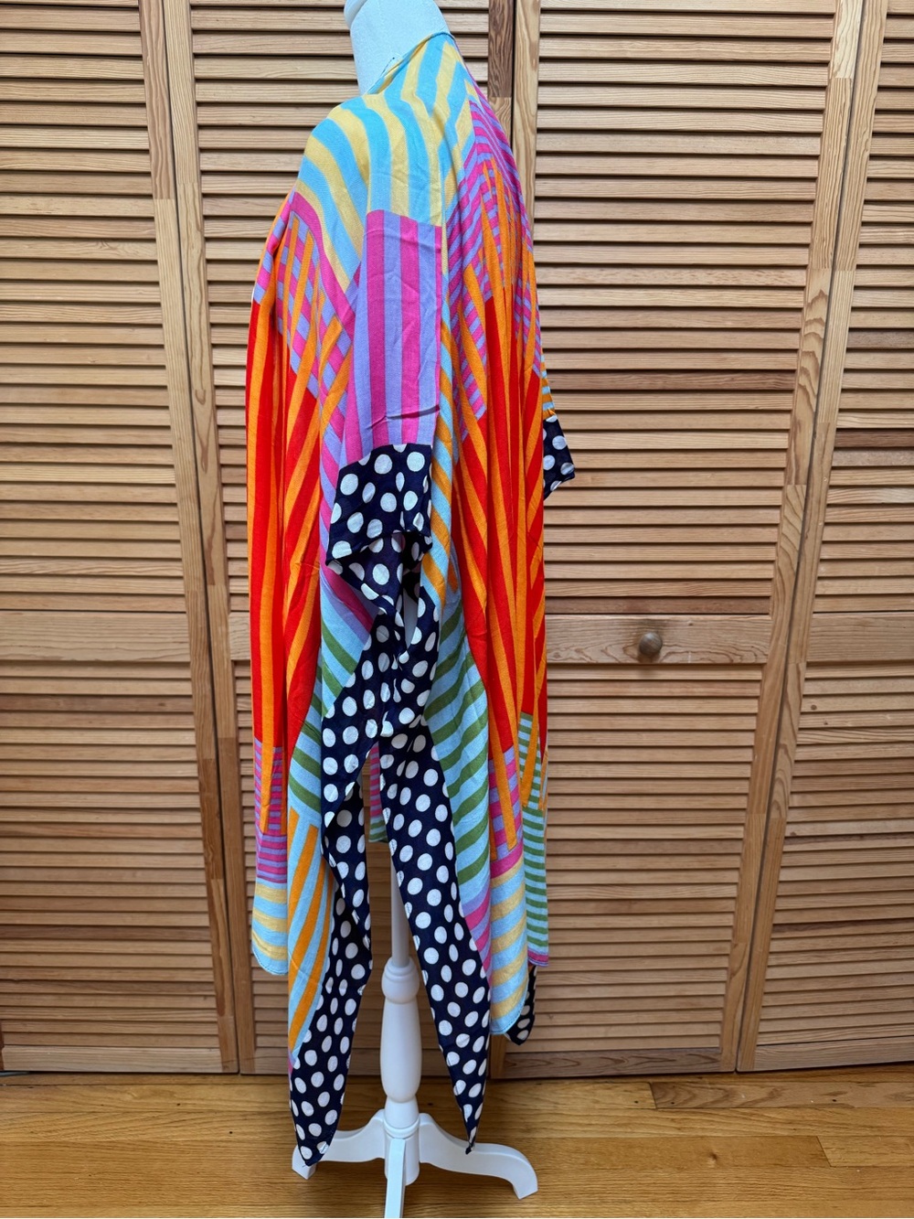 NWT LA Soul Patchwork Mixed Print Kimono Cardigan Open Front Boho Patchwork OS - Picture 7 of 8